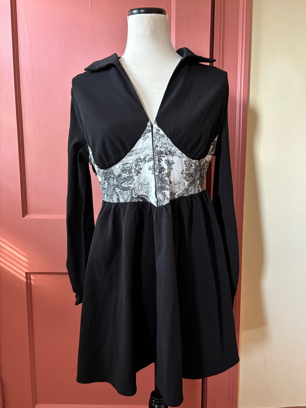 Cider • Faux Toile Corset Mini Dress